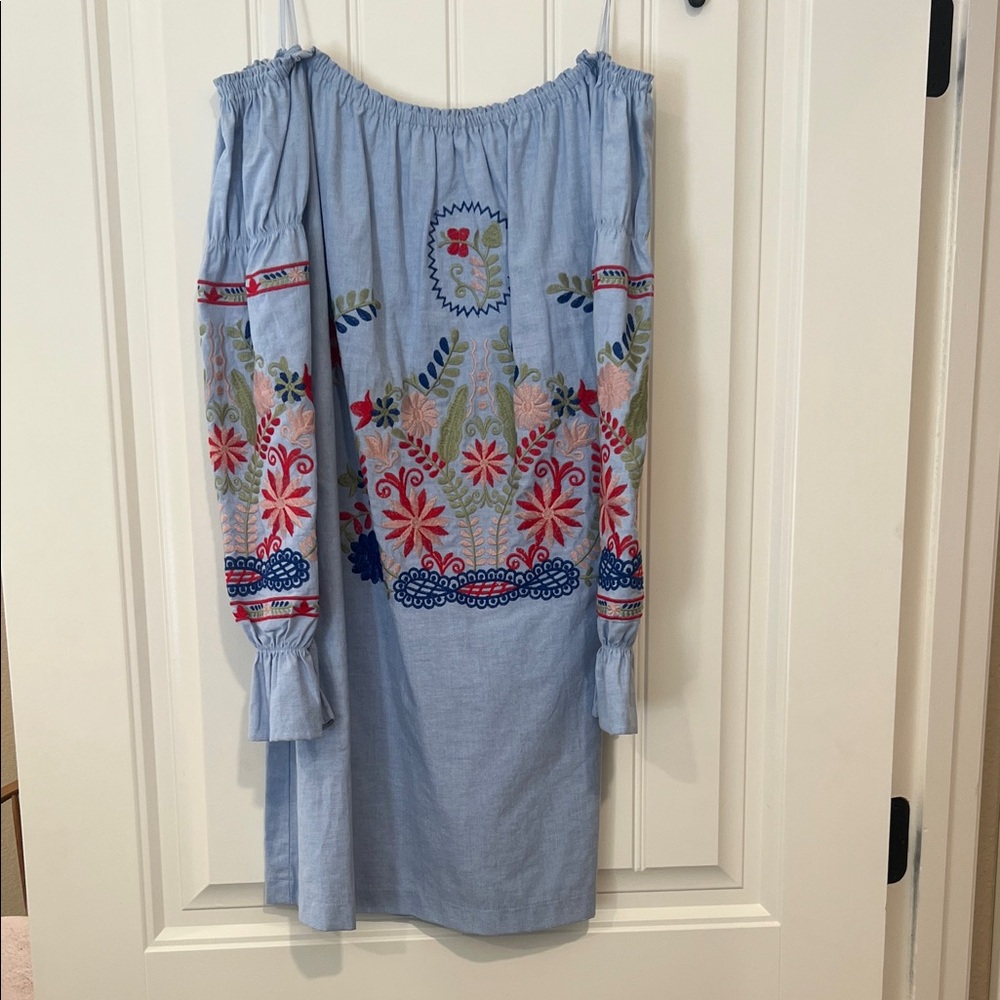 Ellison Light Blue Embroidered Dress